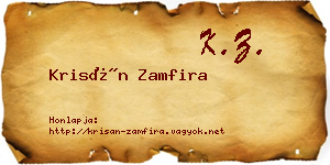 Krisán Zamfira névjegykártya